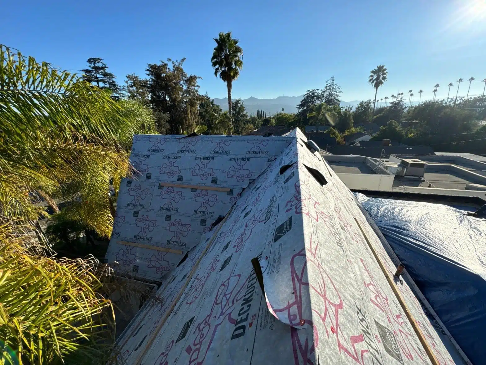 Completed roof leak repair work at Roof Repair & Construction Inc.