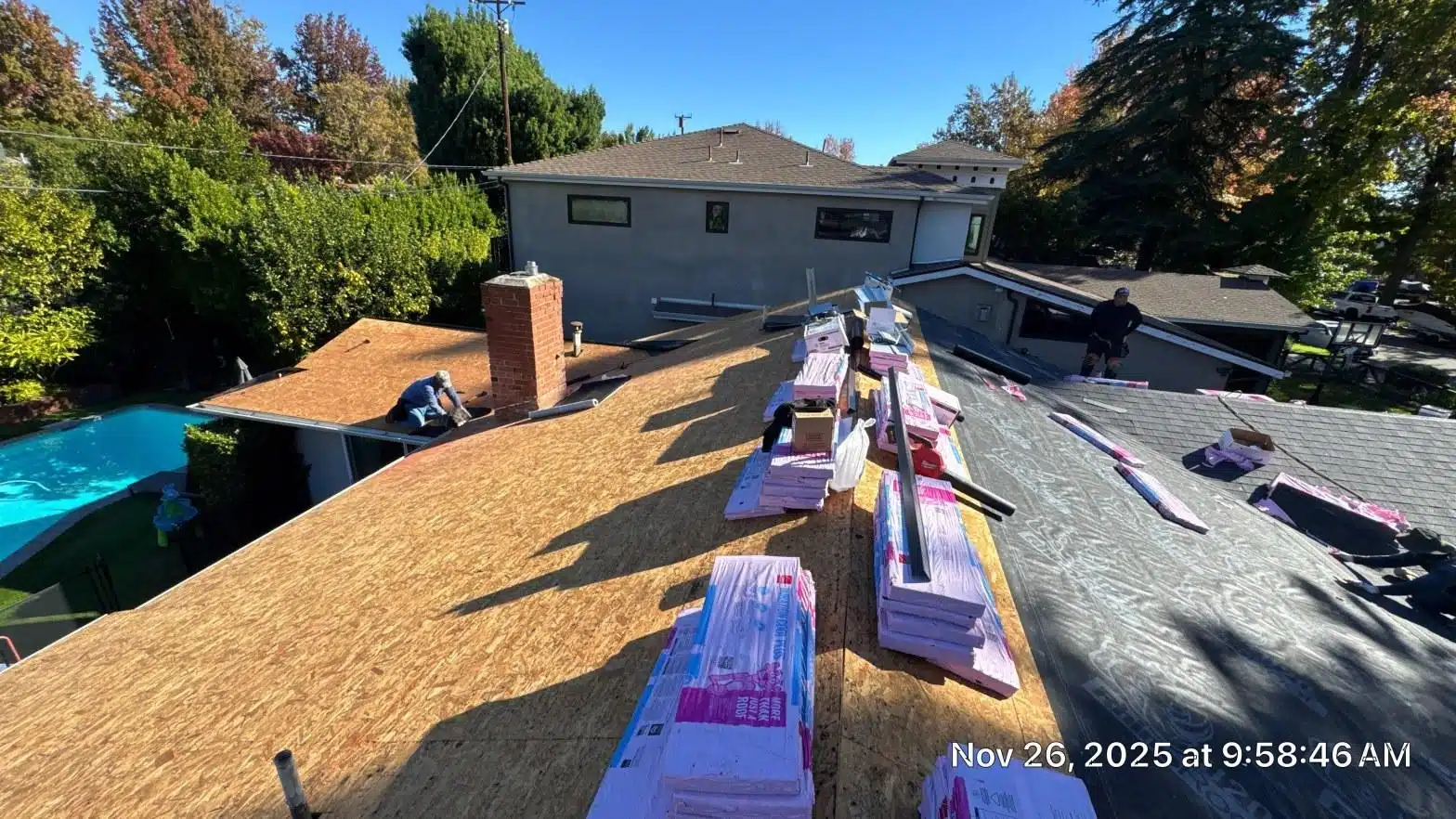 Completed roof leak repair work at Roof Repair & Construction Inc.