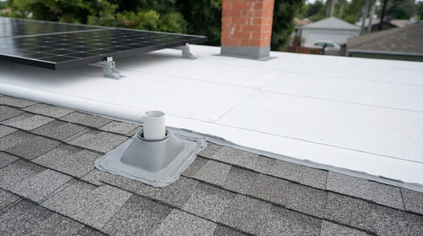 Completed roof leak repair work at Roof Repair & Construction Inc.