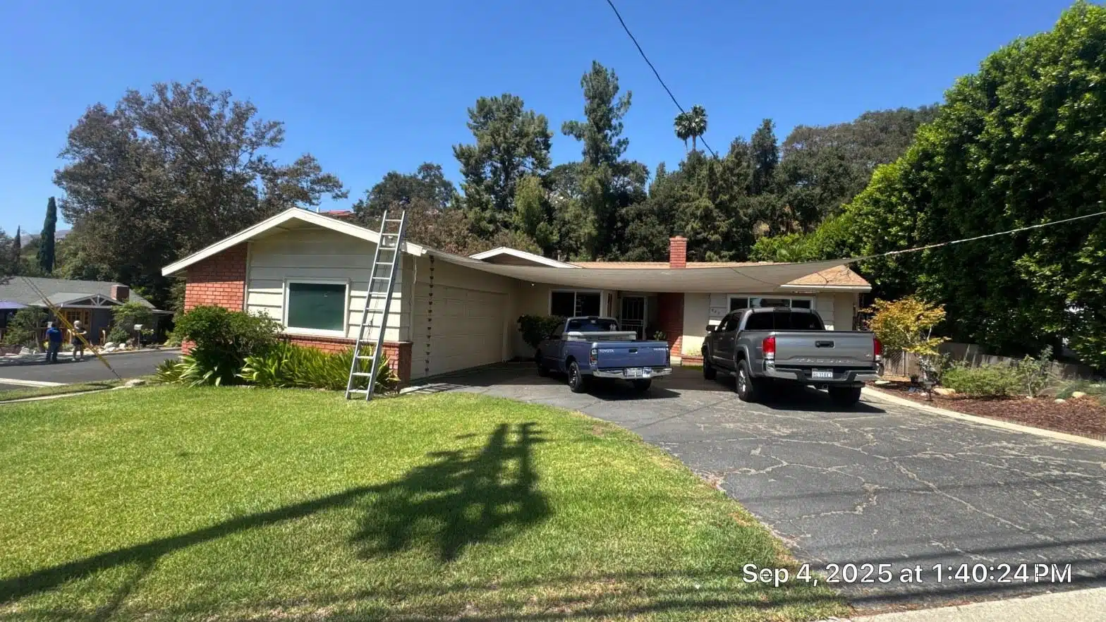 Completed roof leak repair work at Roof Repair & Construction Inc.